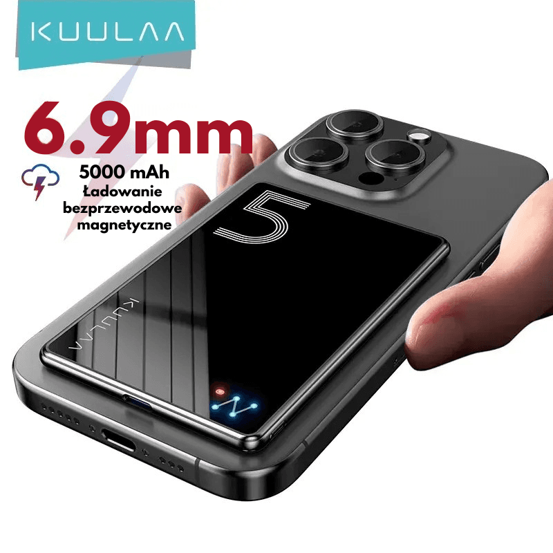 KUULAA MagOn Power Bank 5000mAh – Magnetyczna Ładowarka Bezprzewodowa 20W