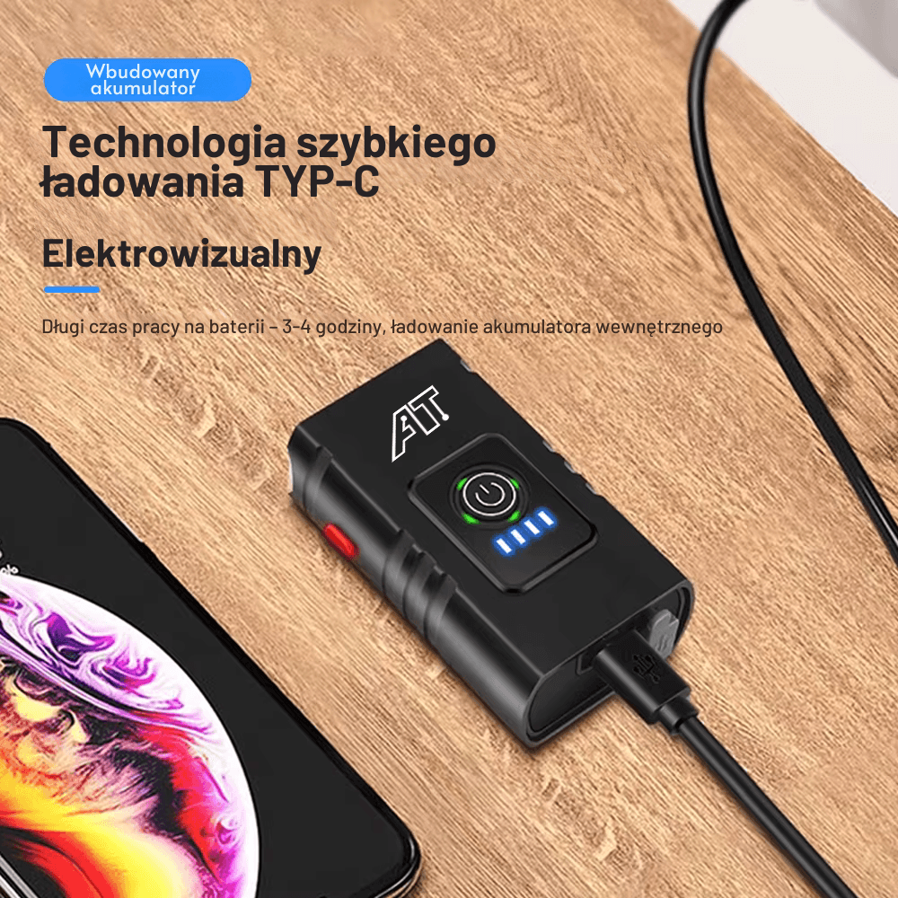 Przednia lampa rowerowa LED typu C – moc, widoczność, bezpieczeństwo