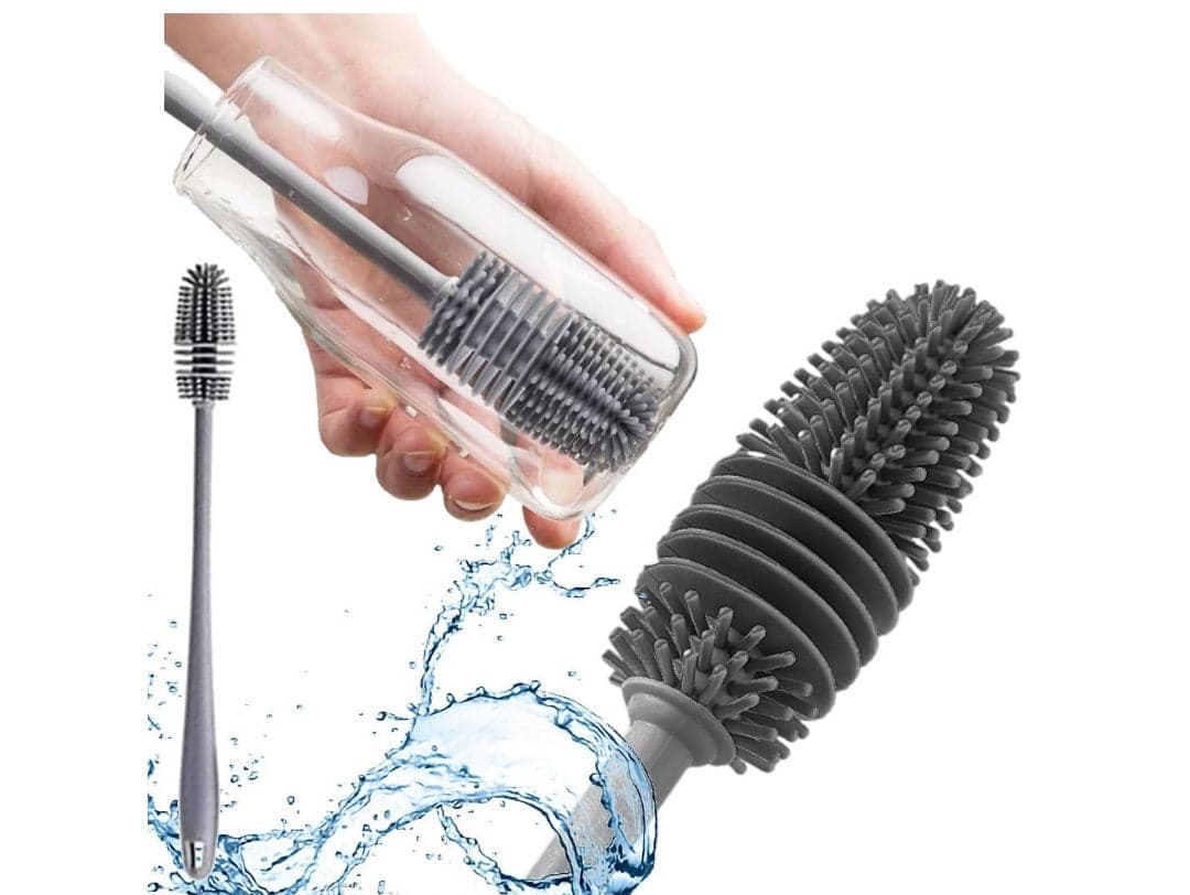 Długa Szczotka Silikonowa do Mycia Szklanek i Butelek | Elastyczna, Bezpieczna, Precyzyjna