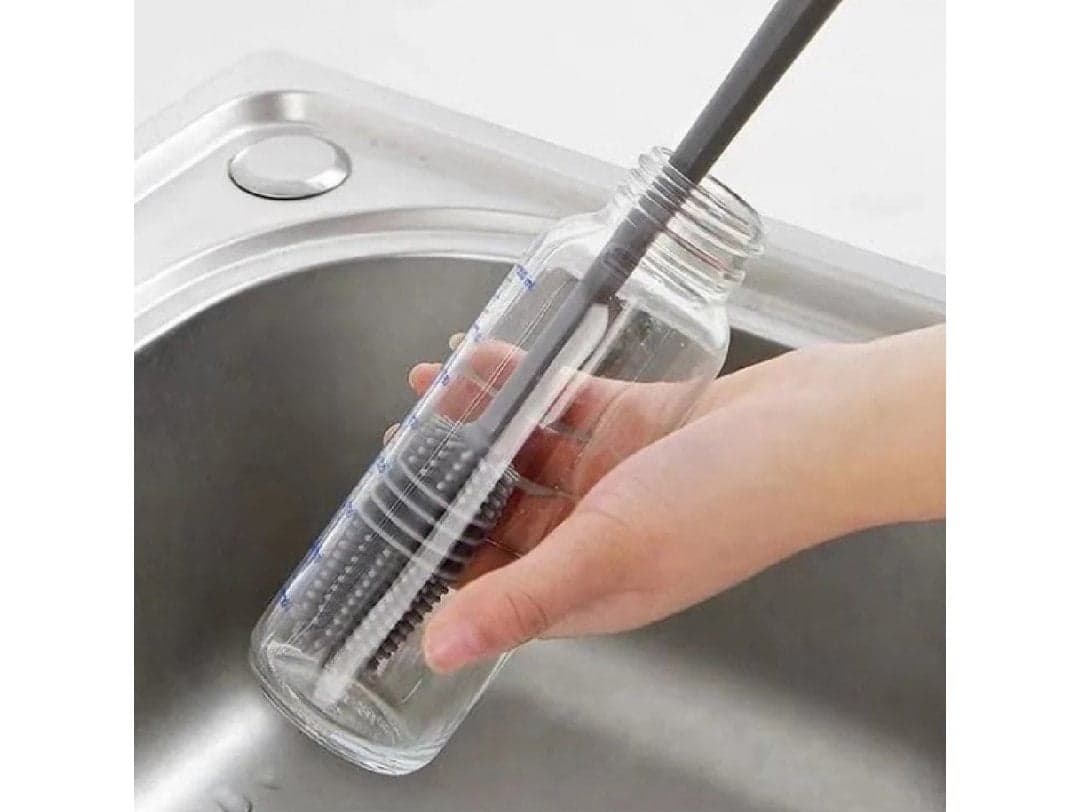 Długa Szczotka Silikonowa do Mycia Szklanek i Butelek | Elastyczna, Bezpieczna, Precyzyjna