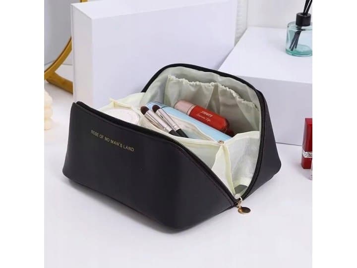 Kosmetyczka damska podróżna organizer na kosmetyki kuferek do samolotu czarna