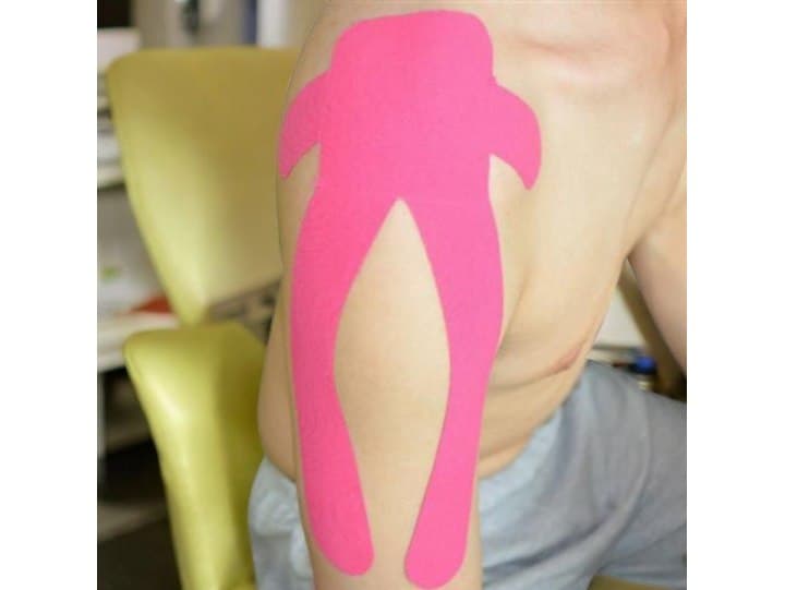 Taśma kinezjologiczna tejpy plastry tape kinesiotaping 5m tejp tapingu różowa