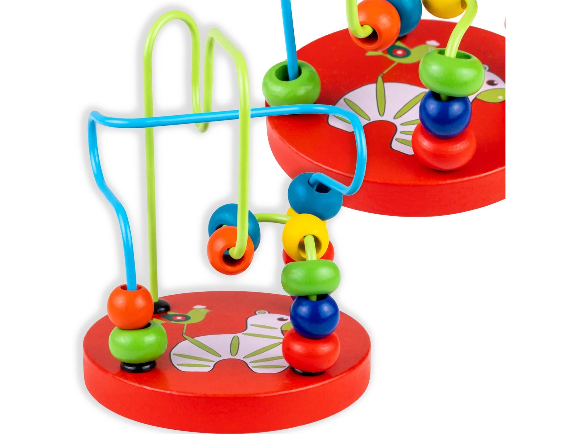 Przeplatanka drewniana labirynt edukacyjny dla dzieci spirala prezent czerwona