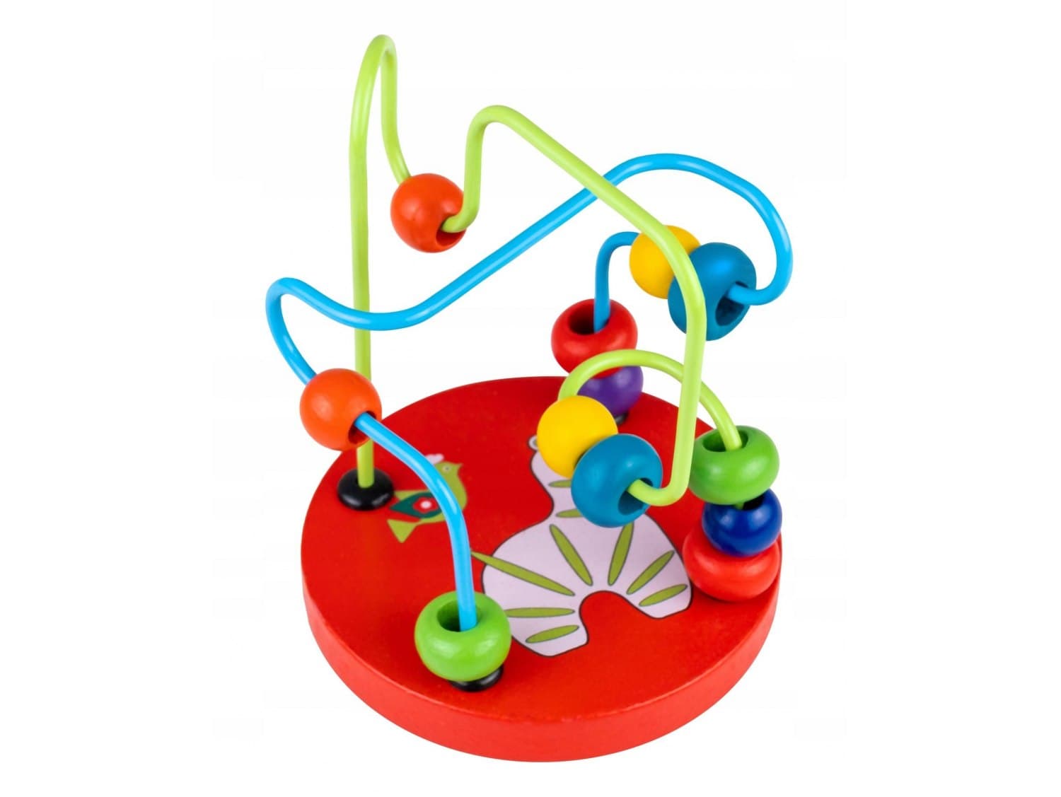 Przeplatanka drewniana labirynt edukacyjny dla dzieci spirala prezent czerwona