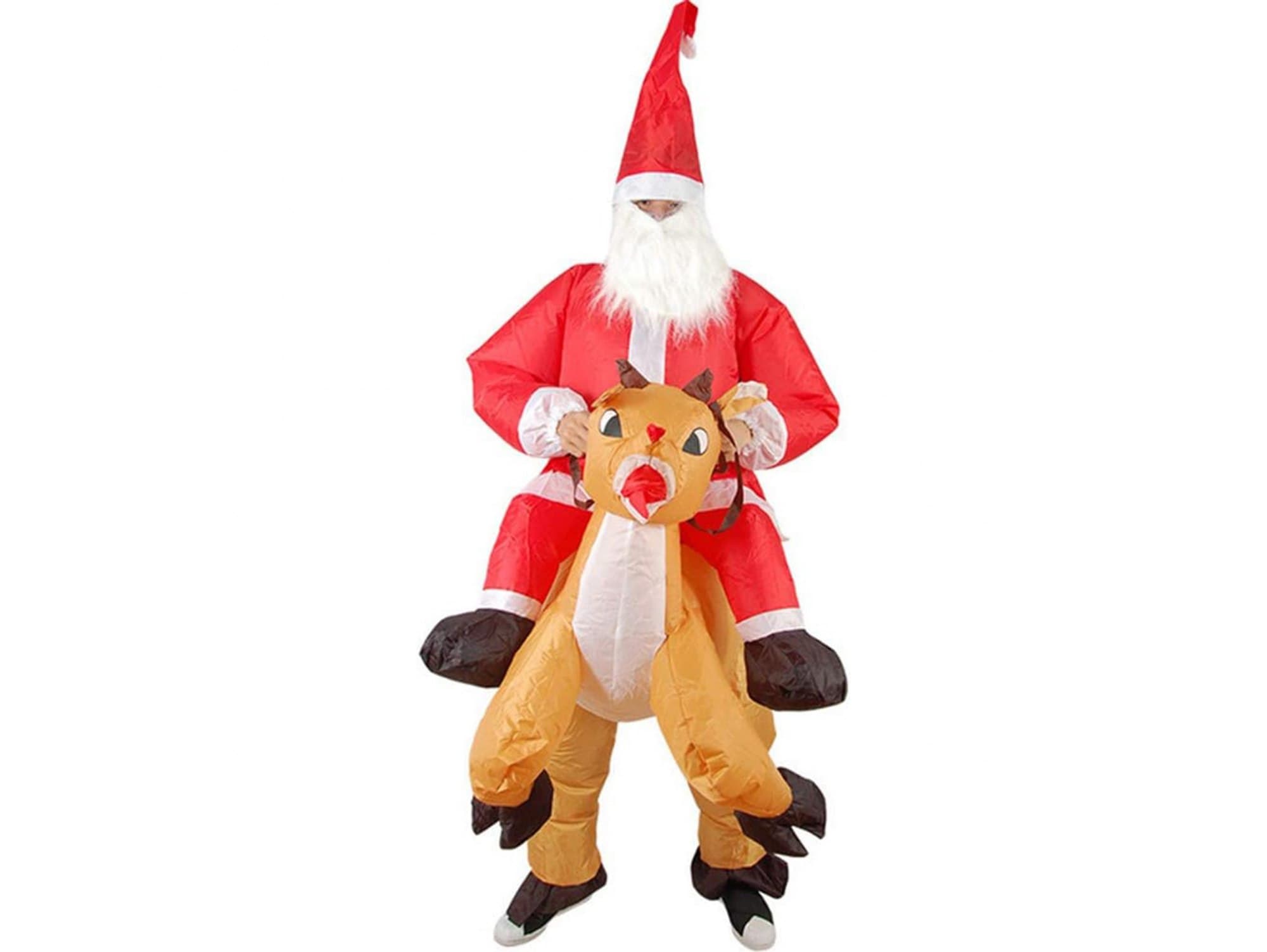 Dmuchany Kostium „Mikołaj na Reniferze”