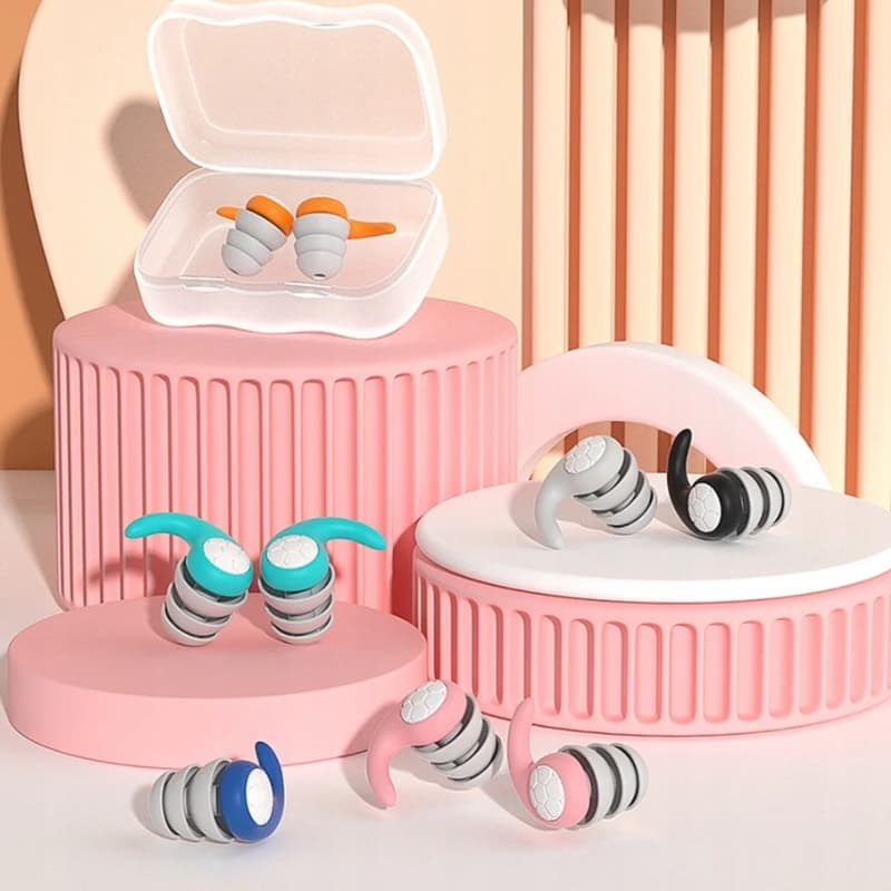 Silikonowe Zatyczki do Uszu PRO – Stopery do Spania, Pracy, Basenu | Tłumienie do 40 dB + Etui