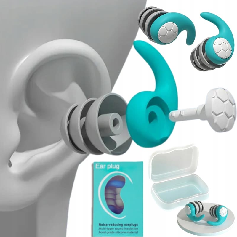 Silikonowe Zatyczki do Uszu PRO – Stopery do Spania, Pracy, Basenu | Tłumienie do 40 dB + Etui