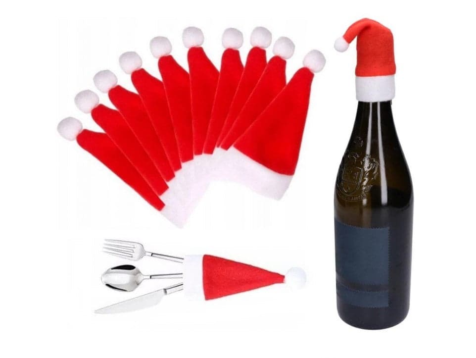 Zestaw 10x Mini Czapeczka Mikołaja